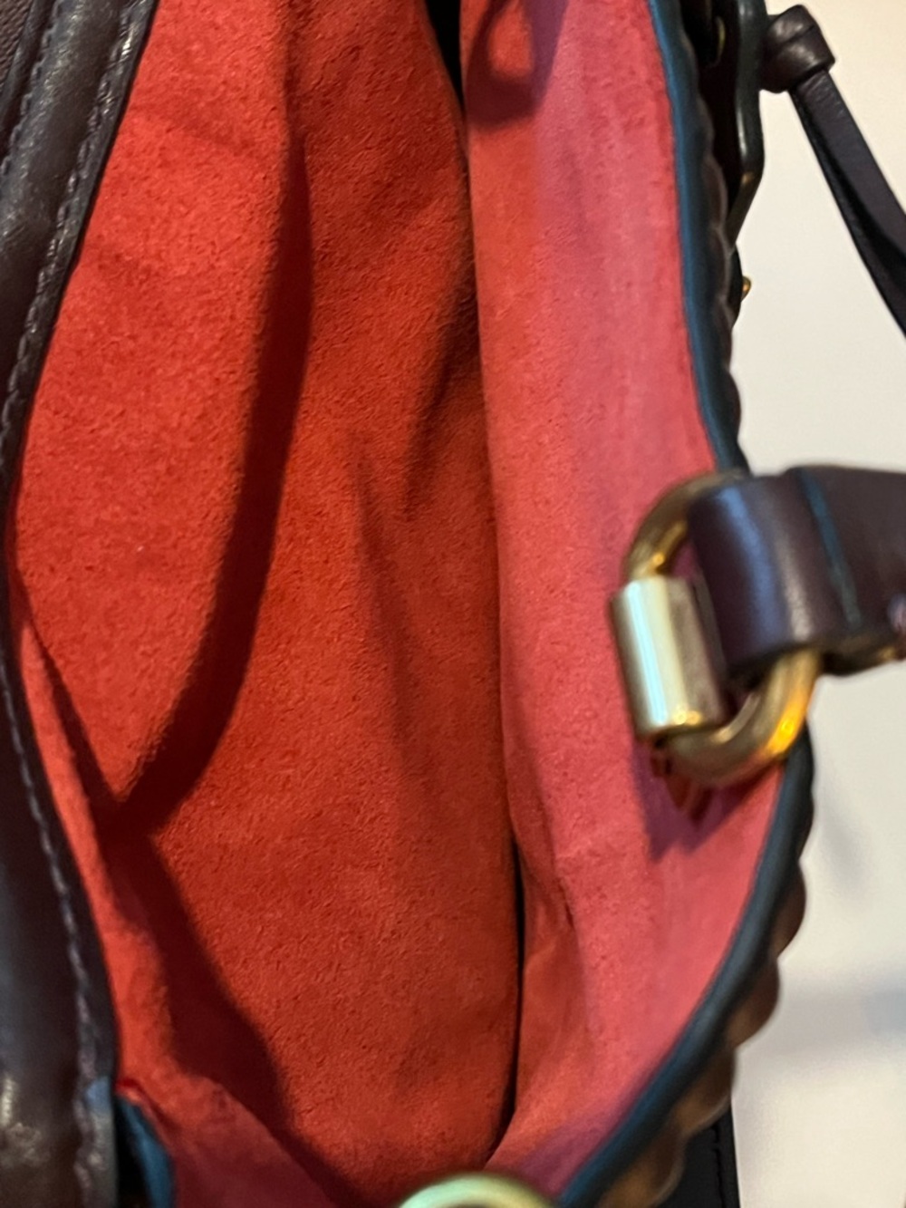 Coach Rogue 1941 Burgundy Quilted Riveted Tote with Gold Hardware - Picture 10 of 14